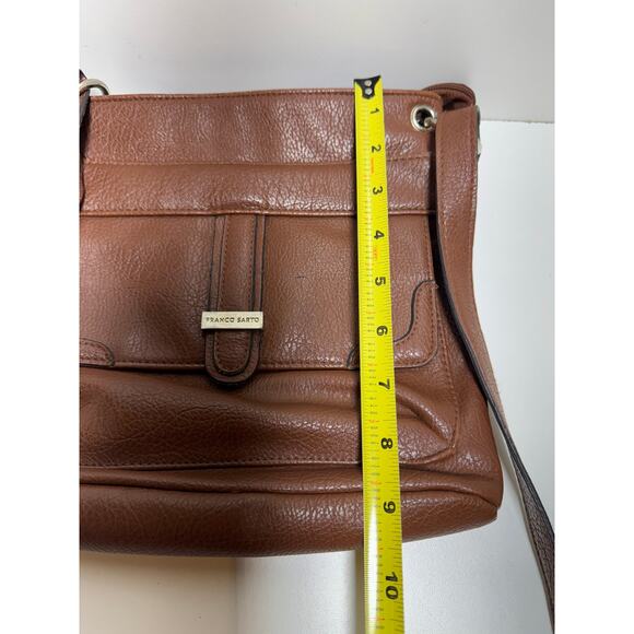 Franco Sarto  town Leather Cross Body Zippered Handbag Purse Boho Adjustable - Picture 7 of 14